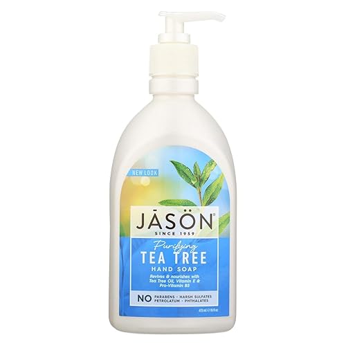 Jason Tea Tree Liquid Soap, Satin Finish - 16 Fl Oz, Natural Cleansing For Healthy Skin