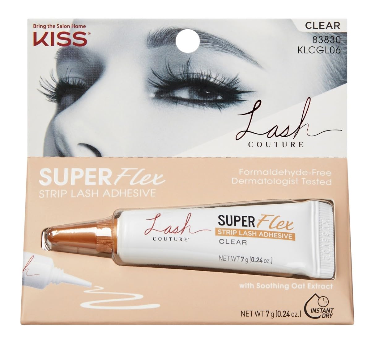 Kiss Lash Couture Adhesive Super Flex Clear - Pack Of 2, Rubber Latex For Strong Hold