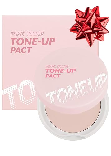 I'M Meme Compact Tone-Up Pact - Korean Pink Setting Powder, 0.35 Oz, Mattifying Makeup Essential