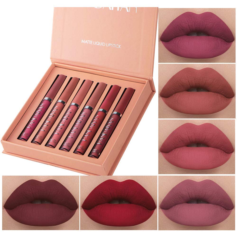 Venicare 6Pcs Matte Liquid Lipstick Set - Long-Lasting, Waterproof, Non-Stick Cup, Set A