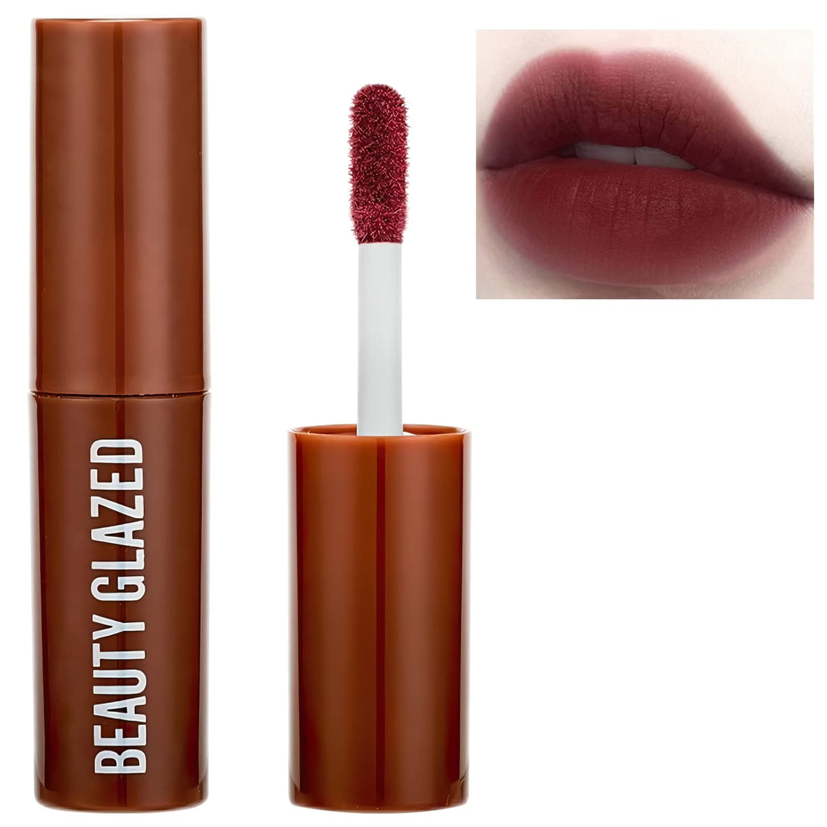 Mielikki Burgundy Chocolate Matte Liquid Lipstick - Long Lasting, Smudge Proof, Non-Stick Cup