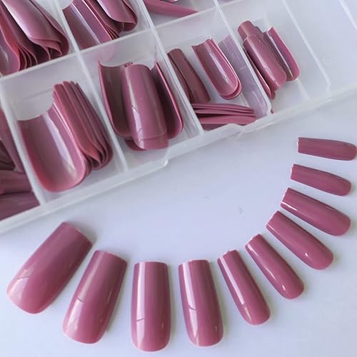 Lifextol 120PC Purple Red Ballerina Press-on Nails, Full Cover Acrylic for Women & Girls