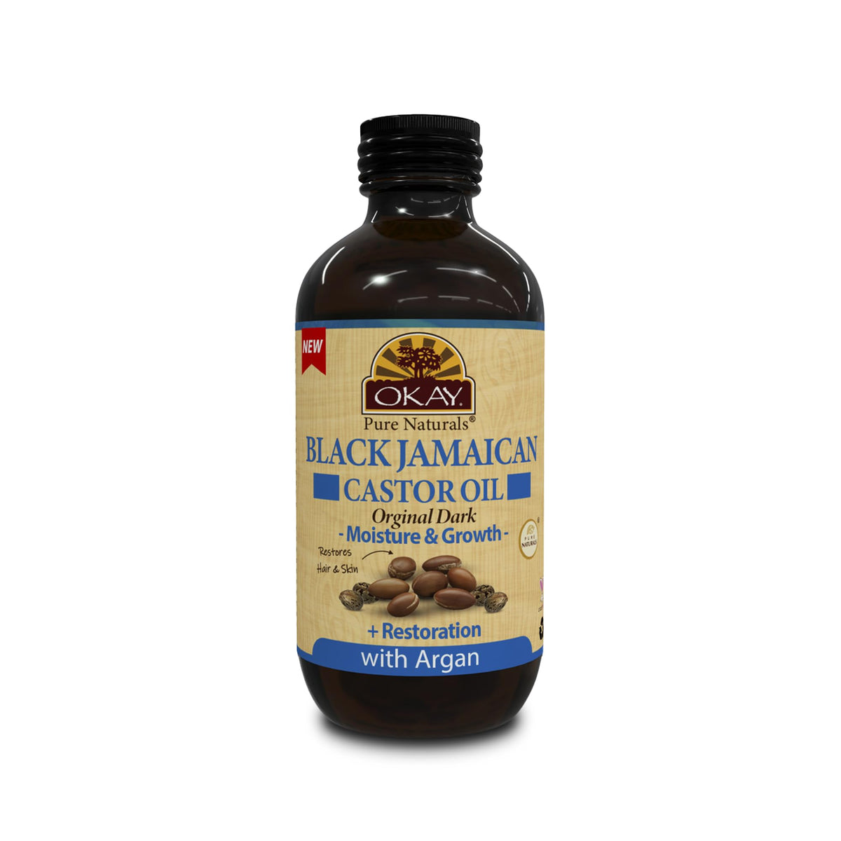 Okay Black Jamaican Castor Oil With Argan Oil - 4Oz Original Dark Moisturizer