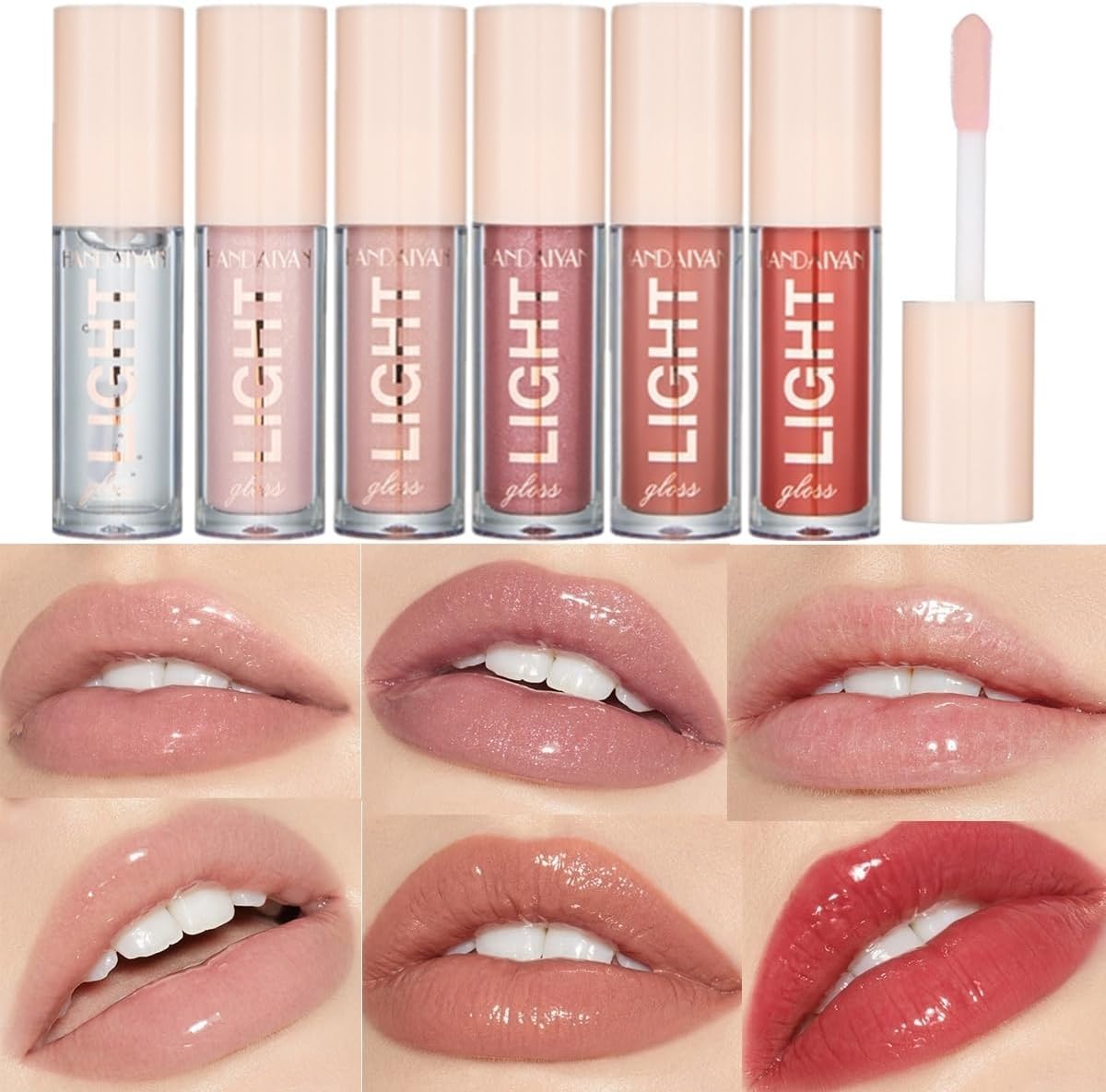 Bangfeng 6Pcs Lip Oil Gloss Set - Hydrating, High Shine, Plumping Liquid Lipstick For Women