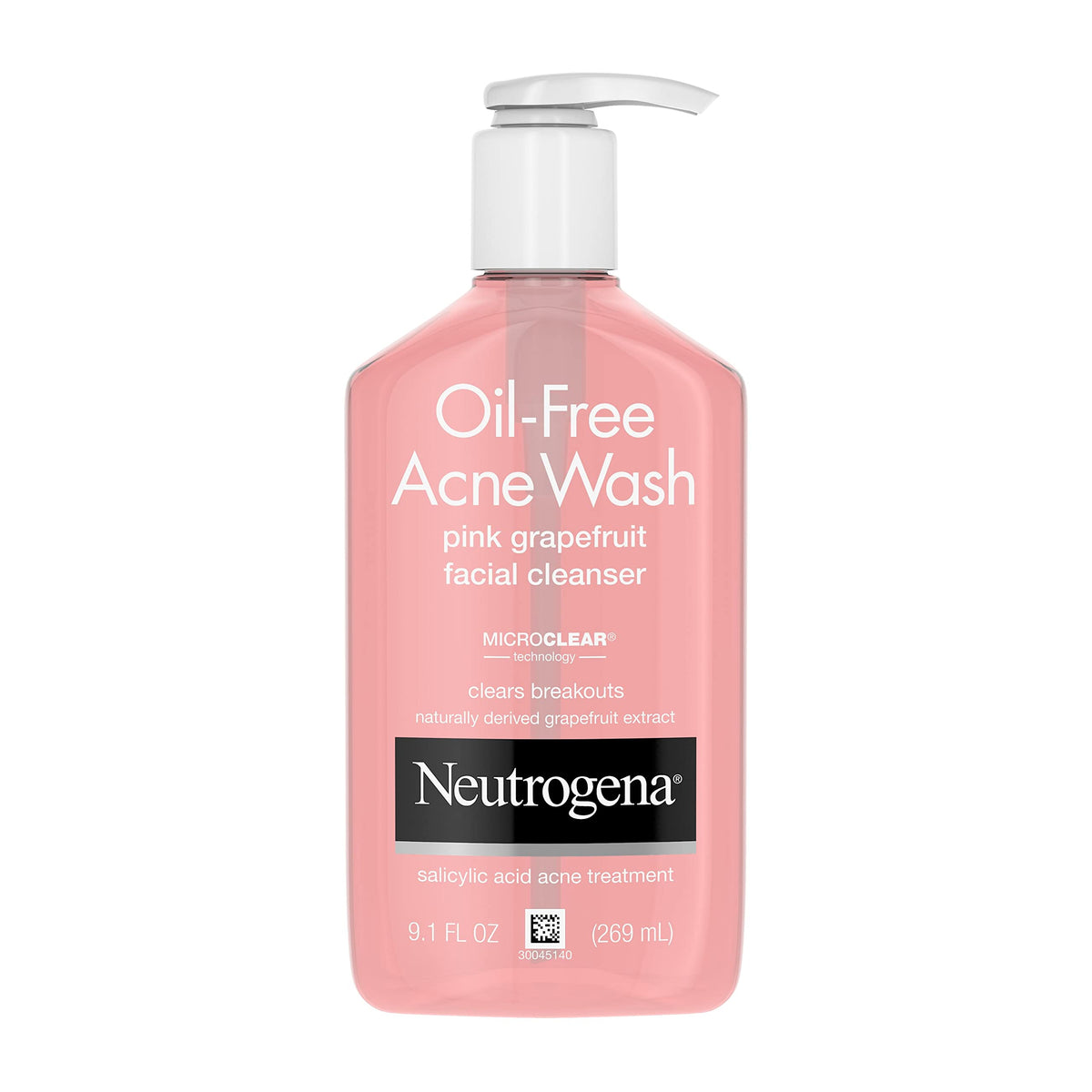 Neutrogena Oil-Free Salicylic Acid Acne Wash, Pink Grapefruit & Vitamin C, 9.1 Fl. Oz.