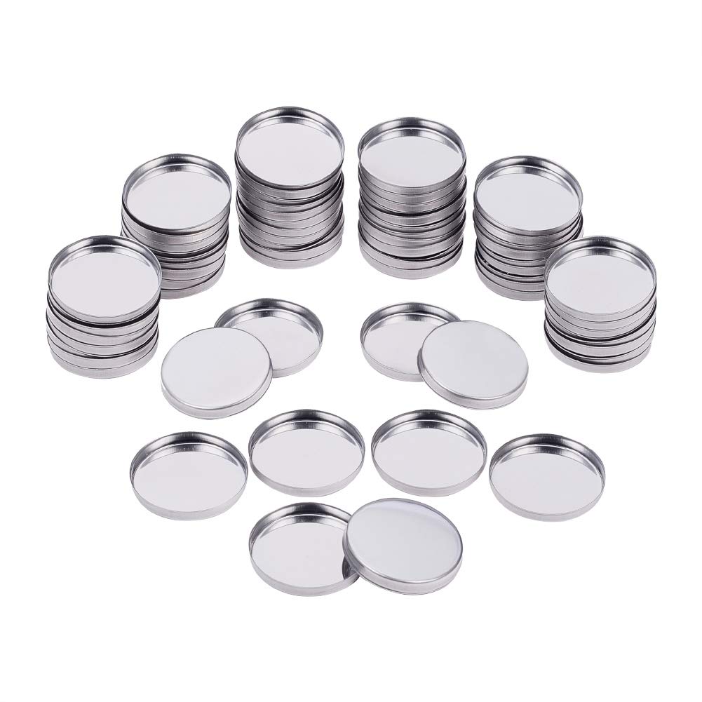 Ph Pandahall 100 Pack Round Metal Pans - Refillable Eyeshadow Blush Lipstick Organizer