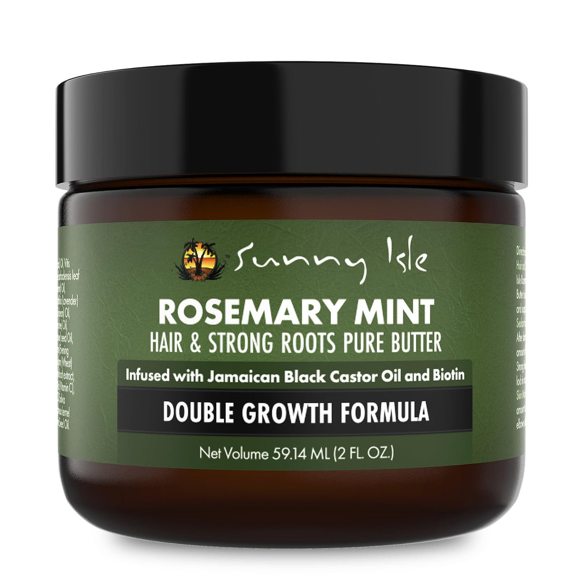 Sunny Isle Rosemary Mint Hair Butter 2oz | Biotin & Jamaican Black Castor Oil for Strong Hair