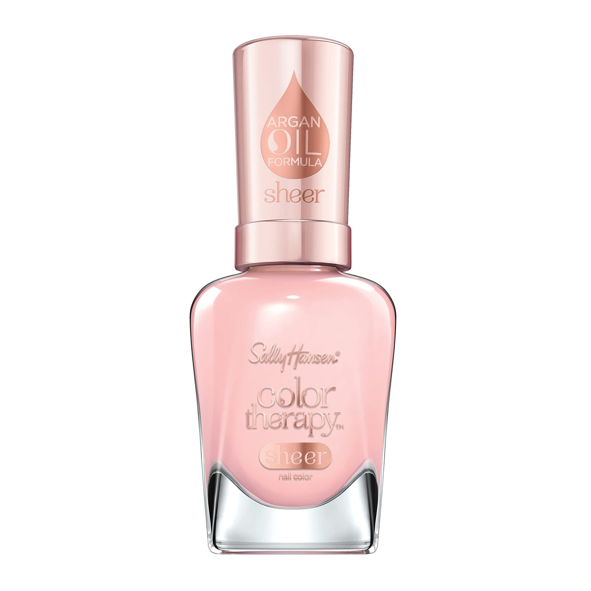 Sally Hansen Color Therapy Nail Polish, Rosy Quartz, Long-Lasting Gel Shine, 1 Count