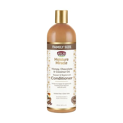 African Pride Moisture Miracle Conditioner For Natural Coils & Curls, 16 Fl Oz, Sulfate Free