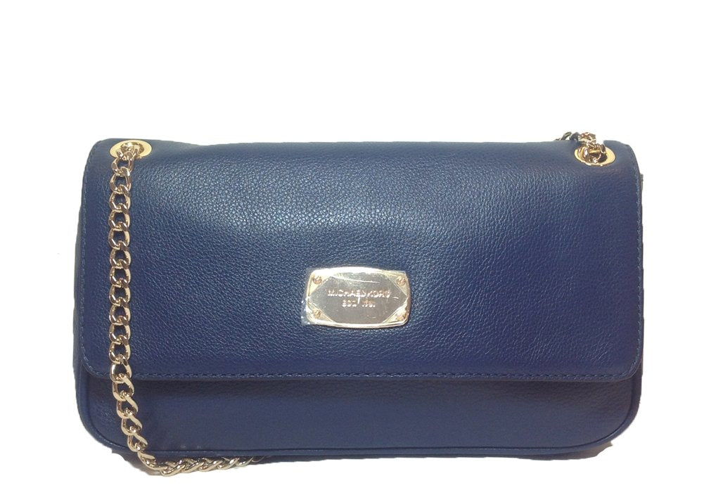 Michael Kors Navy Jet Set Chain Leather Small Shoulder Flap Bag