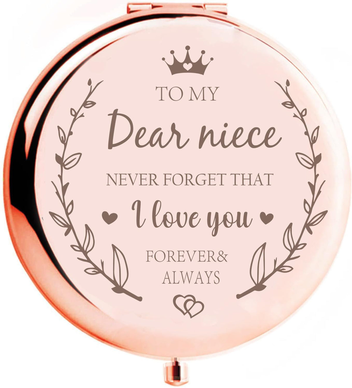 Kgkaimizl Niece Compact Mirror - Perfect Birthday & Christmas Gift From Aunt, Metal, 2.6&quot;L X 2