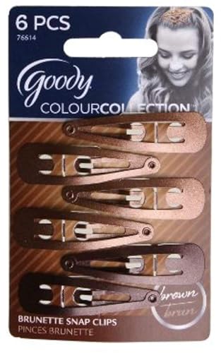 Goody Colour Collection Contour Clips, Brunette - 6 Count (Pack Of 3)