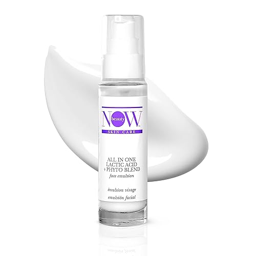 Now Beauty Lactic Acid Face Emulsion - Anti-Wrinkle, Anti-Aging, Vegan, Travel Size 1 Oz