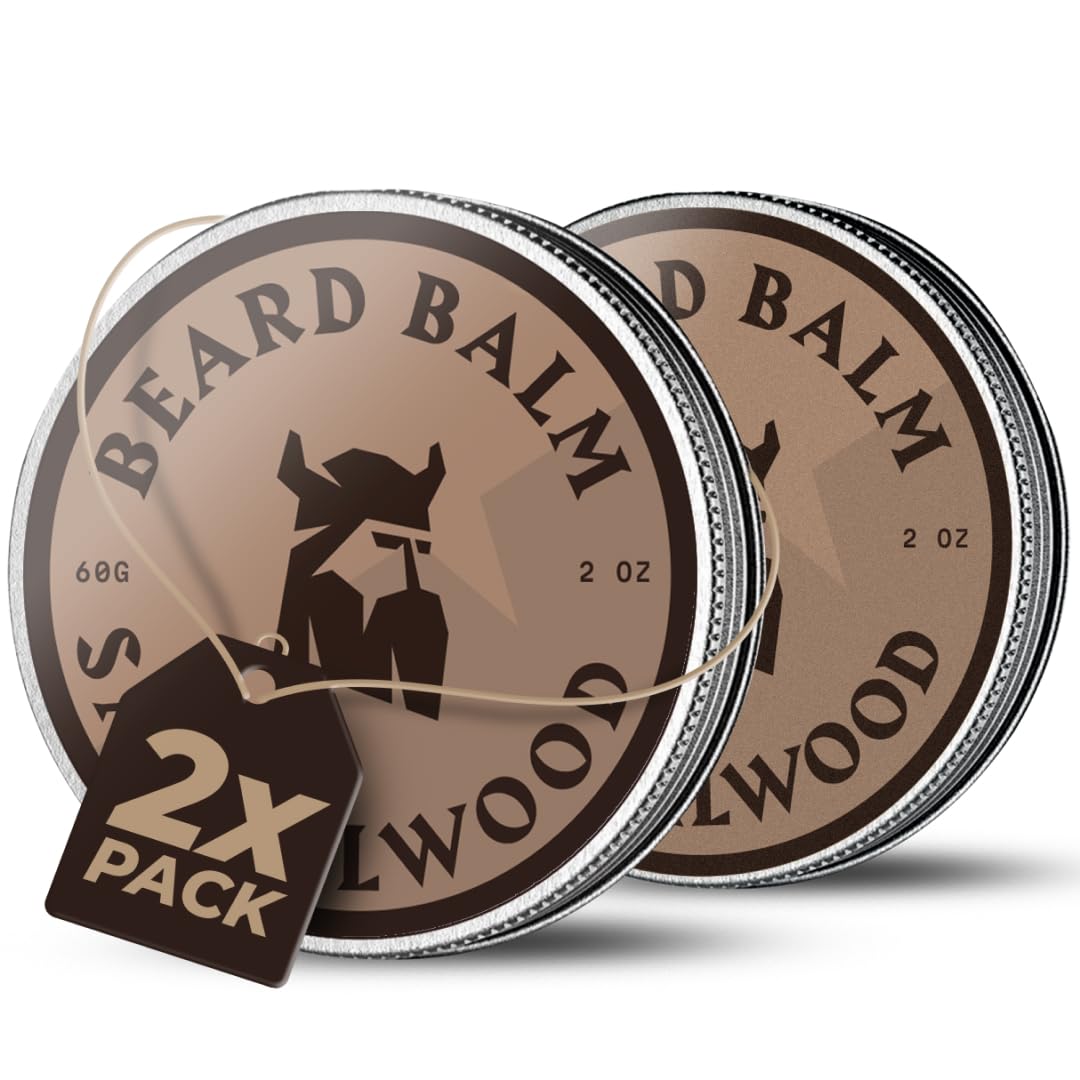 Striking Viking Beard Balm For Men - Sandalwood Leave-In Conditioner, 2 Oz, 2 Pack