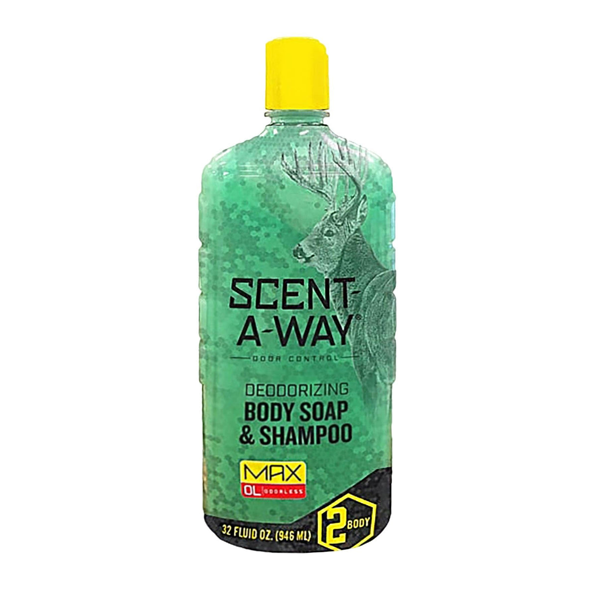 Hunters Specialties Scent-A-Way Max 32Oz Body Soap & Shampoo - Green, Liquid Cleanser