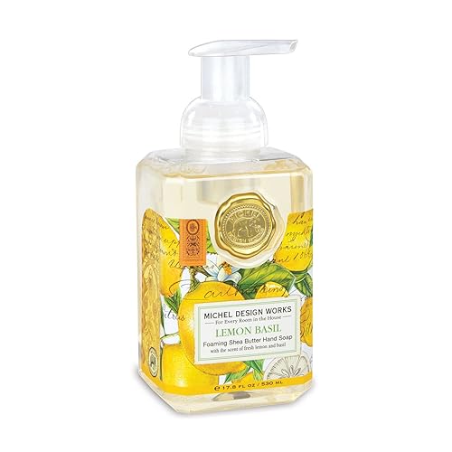 Michel Design Works Lemon Basil Foaming Hand Soap - 17.8 Fl Oz, Refreshing & Aromatic Cleanser