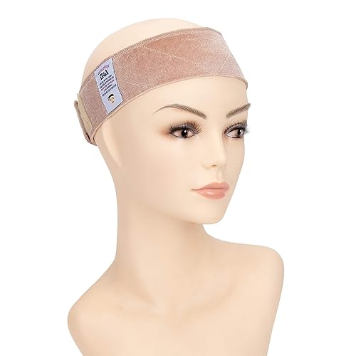 GEX Beauty Cream Velvet Wig Grip Band - Adjustable Faux Suede Hair Scarf for Secure Fit