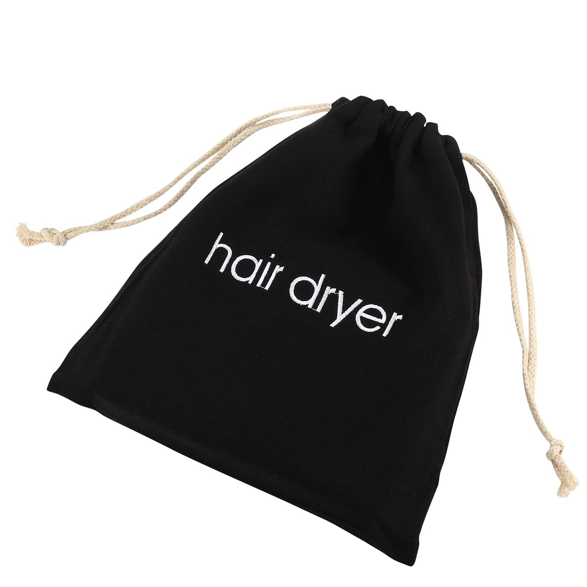 Erkxd Hair Dryer Bag - Drawstring Travel Container For Bathroom, Black, 1 Count