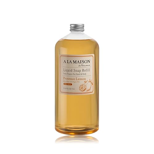 A La Maison Provence Lemon Liquid Hand Soap Refill - 33.8 Oz, Vegan, Biodegradable, Cruelty-Free