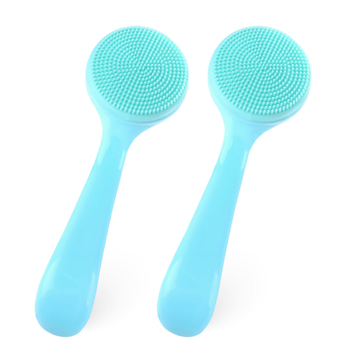 Divina Vitae 2-Pack Silicone Face Brush Set - Waterproof Exfoliating Brush For Men & Women, Blue