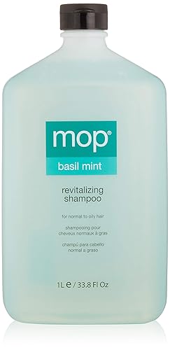 Mop Basil Mint Shampoo For Normal To Dry Hair - Oil Control, Adds Shine, 33.8 Fl Oz