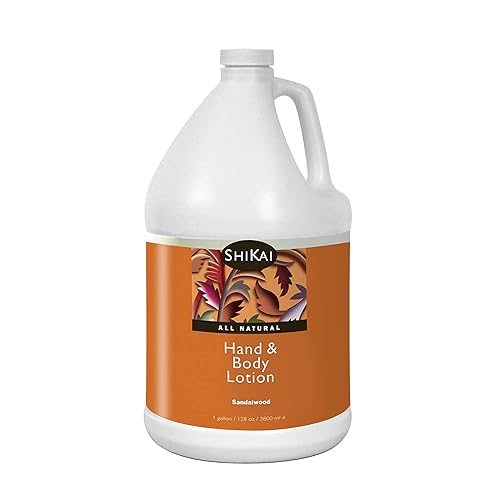 Shikai Hand & Body Lotion - Sandalwood, 1 Gallon | Moisturizing With Aloe Vera & Vitamin E