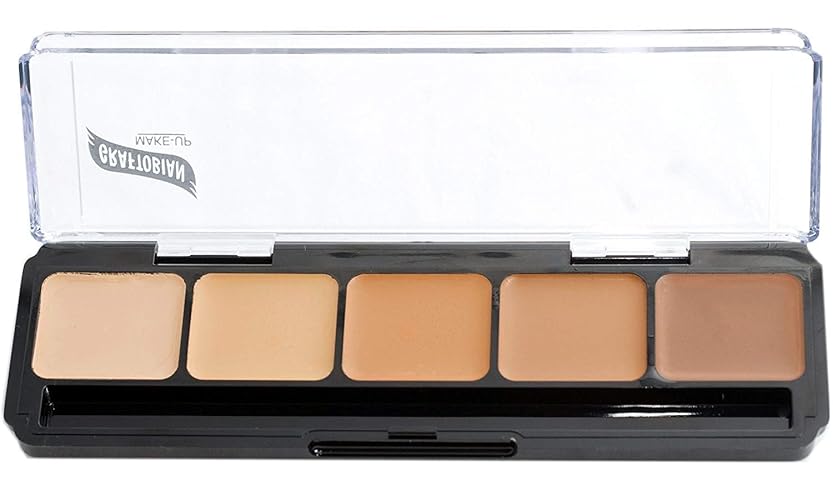 Graftobian Hd Glamour Crème Foundation Palette Warm #3 - Full Coverage Makeup For Medium/Dark Skin