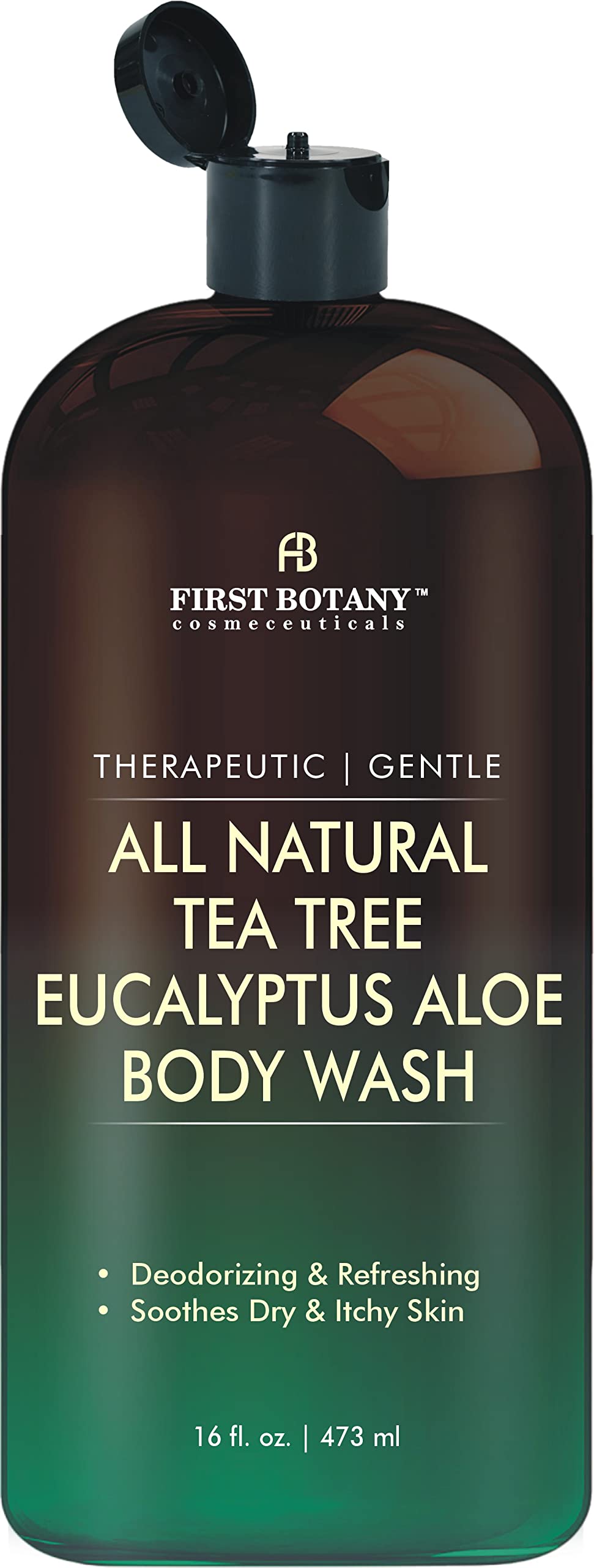 First Botany Natural Body Wash - 16 Fl Oz, Fights Odor, Acne, Eczema, Dandruff, Unisex