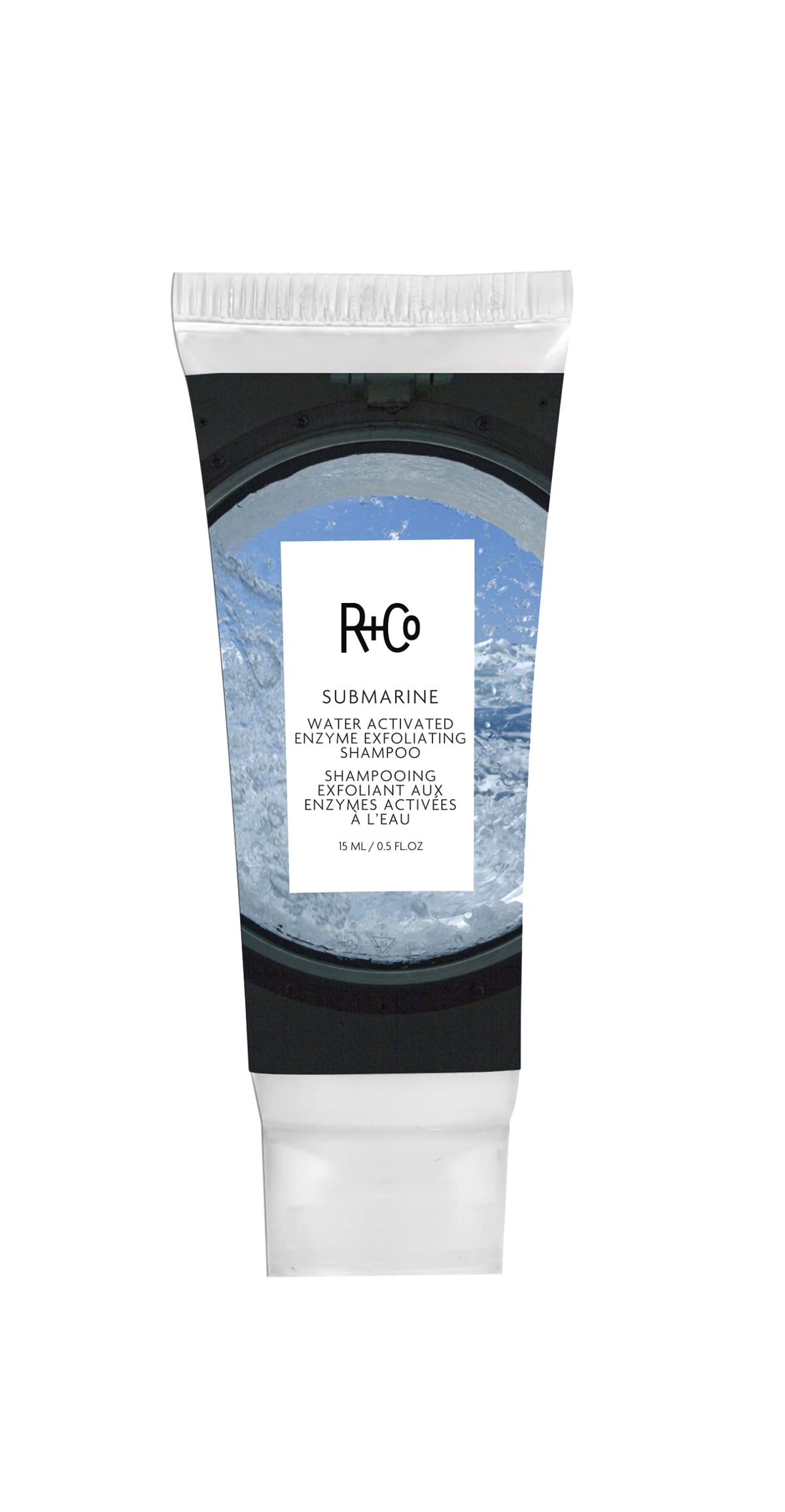 R+Co Submarine Water Activated Enzyme Shampoo Sample - Revitalizes & Hydrates Hair, Vegan, 0.5 Oz