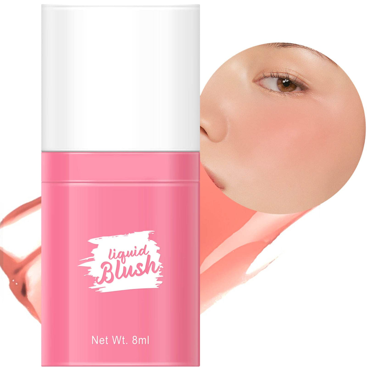 May Foltren Pink Liquid Blush - Waterproof, Lightweight, Long-Wearing, Dewy Finish, 0.27 Fl Oz