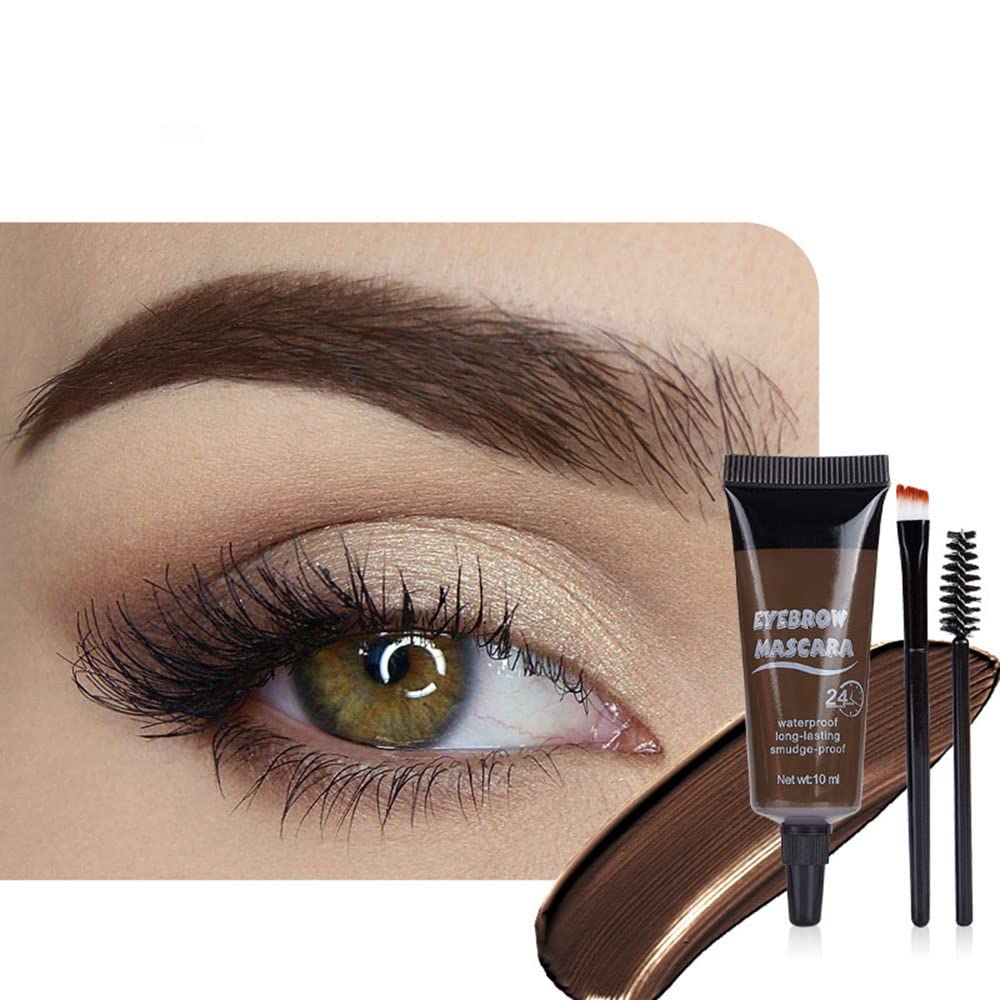 Bingbrush Tinted Thickening Eyebrow Mascara - Waterproof, Transfer-Proof, Light Medium Brown