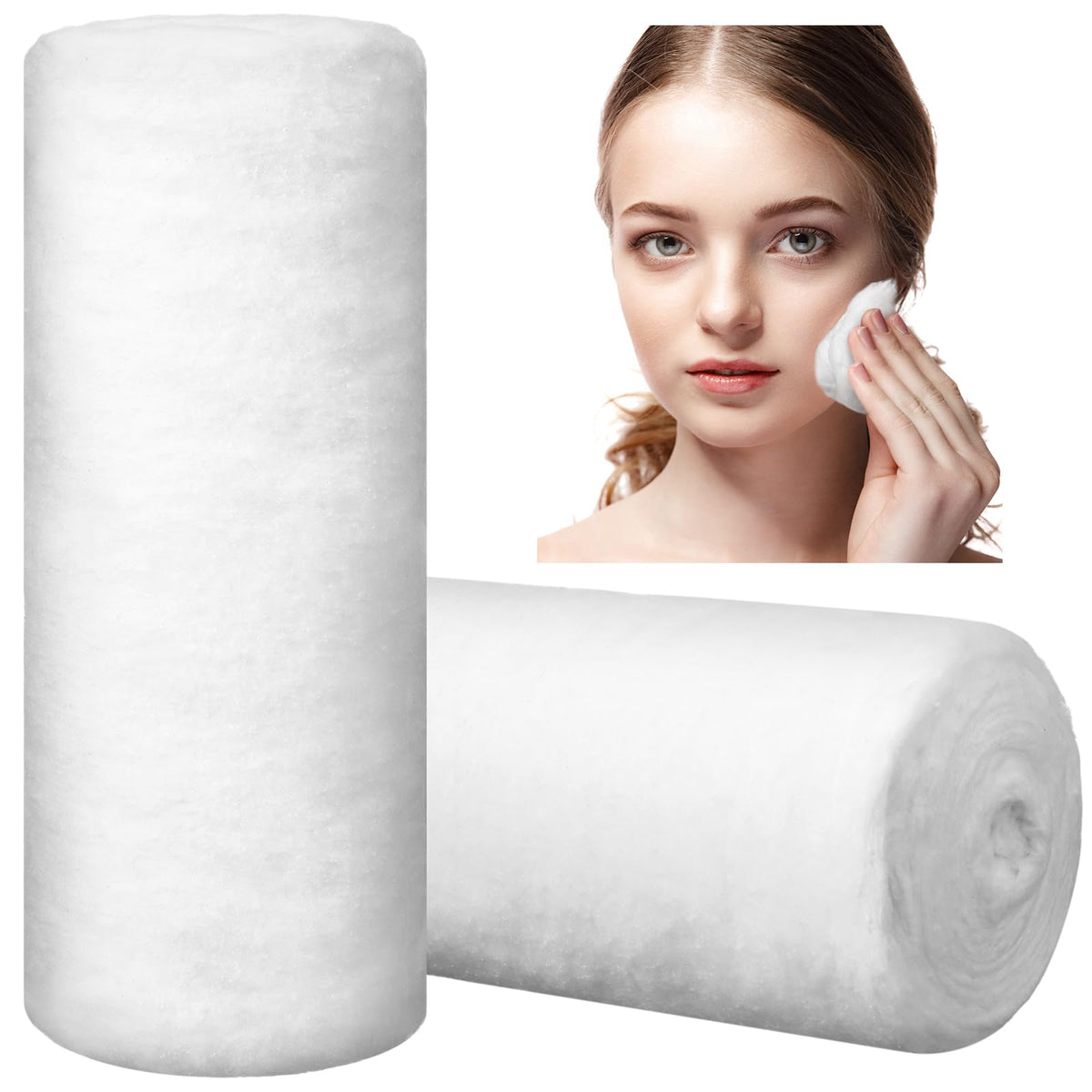 Vitalcozy Cotton Rolls - 2 Pack, High Absorbent Soft Cotton For Makeup Removal & Baby Care