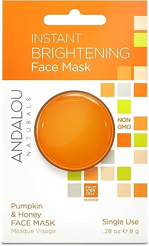 Andalou Naturals Pumpkin & Honey Face Mask Pod, Instant Brightening, 0.28 Ounce