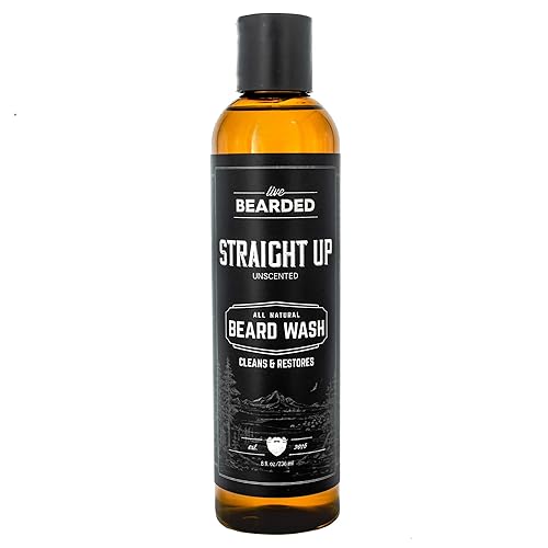 Live Bearded Beard Wash - 8 Fl Oz Unscented Water-Based Cleanser With Natural Ingredients