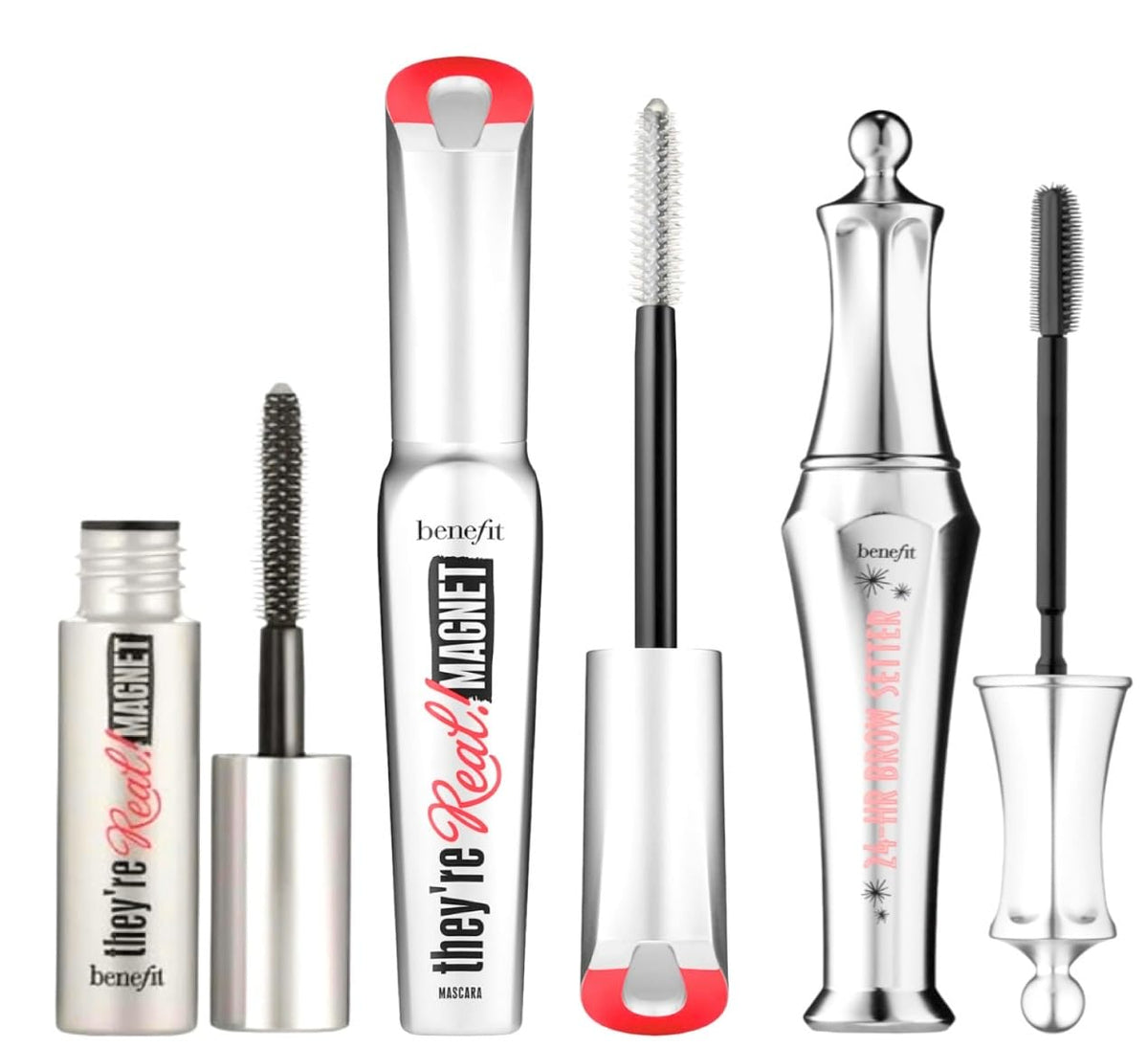 Benefit Ready, Set, Brow 24-Hr Brow Setter Gel & They'Re Real Magnet Mascara Duo, Clear