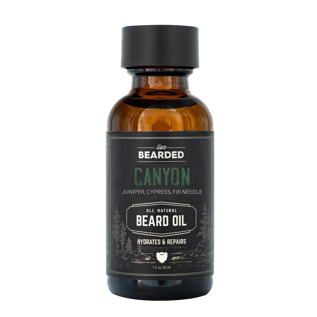 Live Bearded Beard Oil - All-Natural Jojoba, Canyon Scent, 1 Fl Oz - Hair & Skin Care For Men