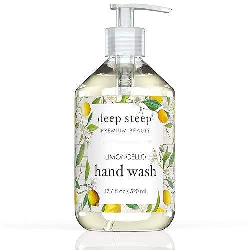 Deep Steep Limoncello Liquid Hand Wash, 17.6 Fl Oz - Refreshing & Moisturizing Cleanser