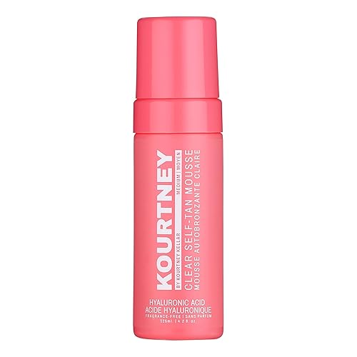 Kourtney Clear Self-Tan Mousse - Fragrance-Free Hyaluronic Acid Foam - Medium - 4.2 Oz