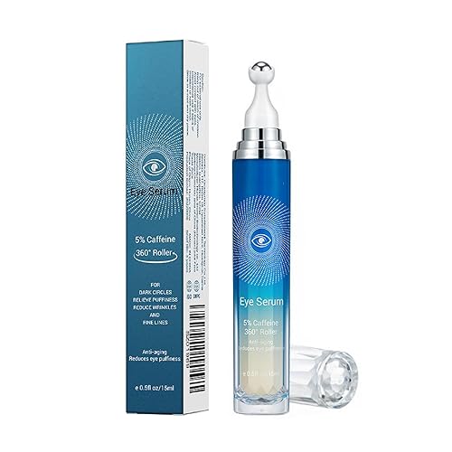 Yeweian 5% Caffeine Eye Serum - Anti-Aging Under Eye Roller For Dark Circles & Puffiness, 2.