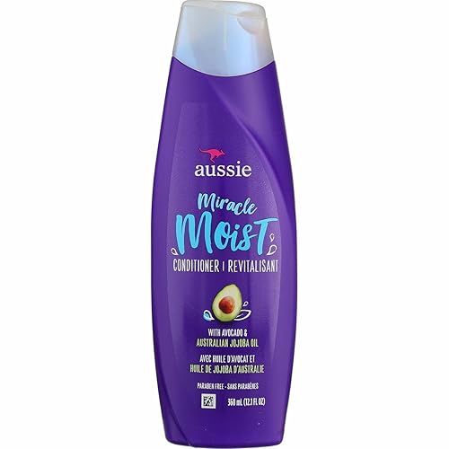 Aussie Miracle Moist Conditioner 12.1 Oz - Avocado & Jojoba Oil, 2 Pack, Hydrating Hair Care