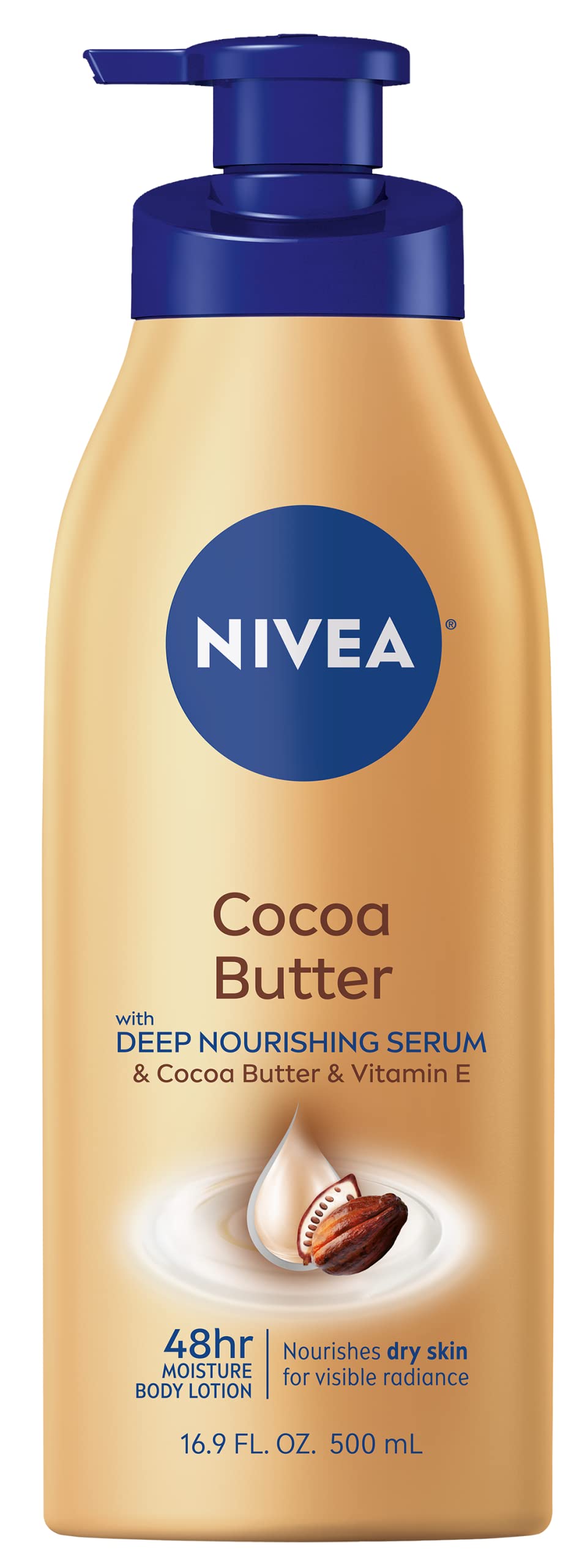 Nivea Cocoa Butter Body Lotion With Deep Nourishing Serum, 16.9 Fl Oz Pump Bottle