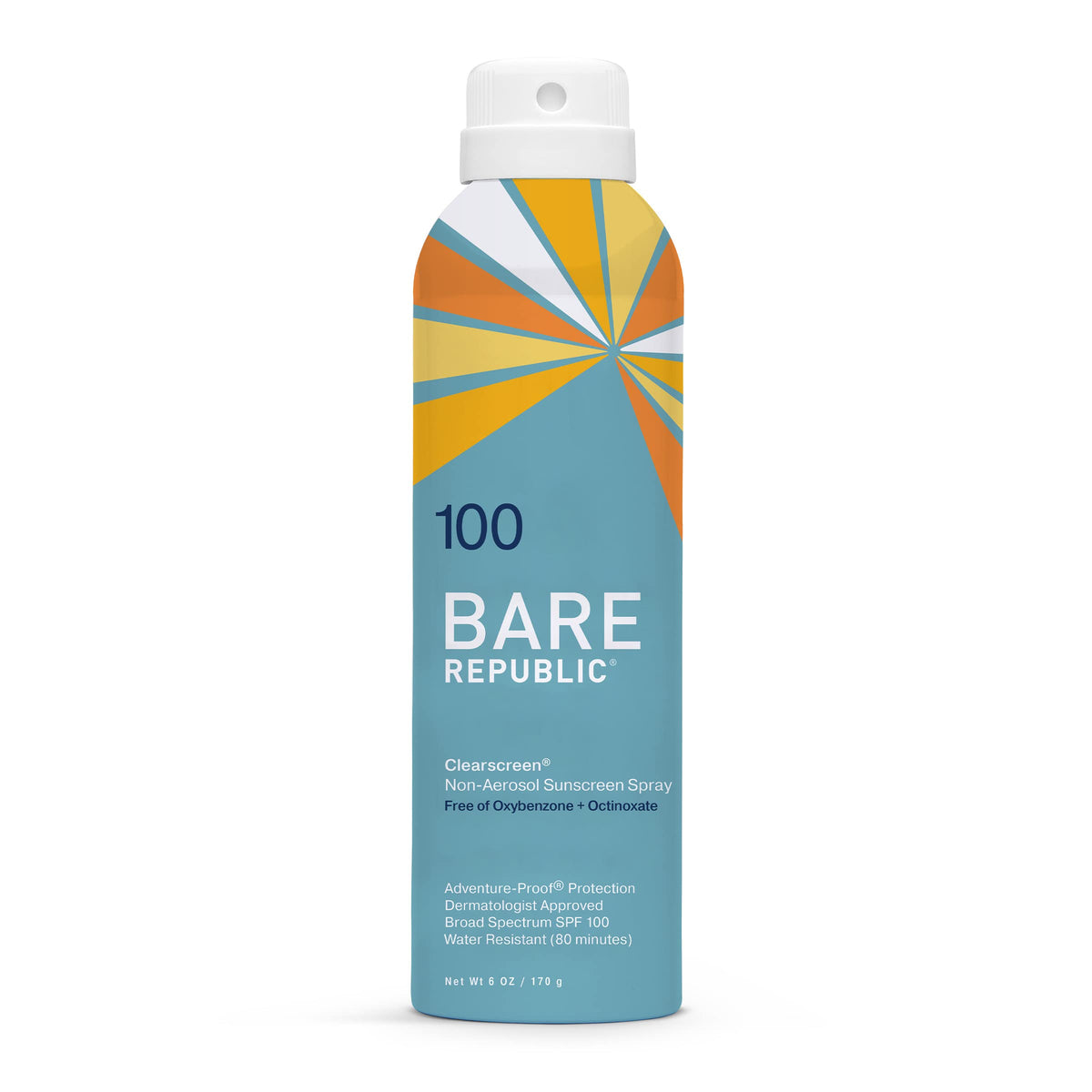 Bare Republic Clearscreen Sunscreen Spray Spf 100, Water Resistant, Invisible Finish, 6 Fl Oz