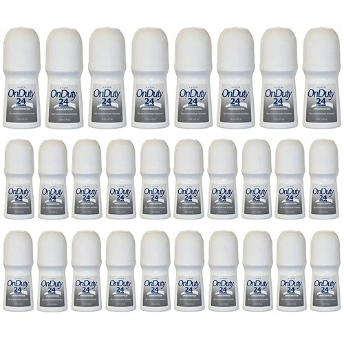 Avon Roll On Deodorant On Duty 24Hr Unscented, 2.6 Fl Oz, Pack Of 28,