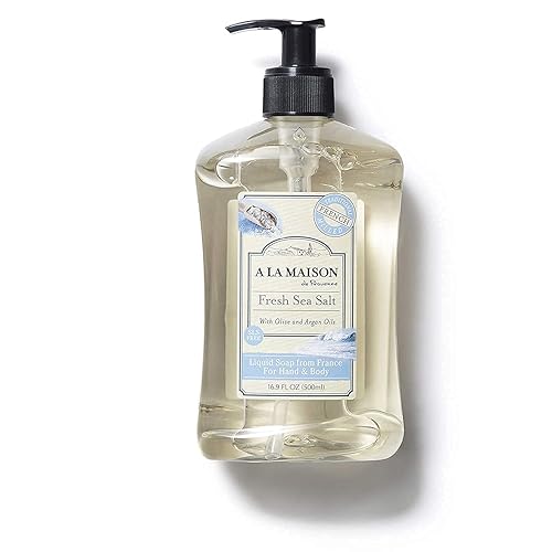 A La Maison French Sea Salt Liquid Soap, 16.9 Fl Oz - Nourishing & Refreshing Cleanser