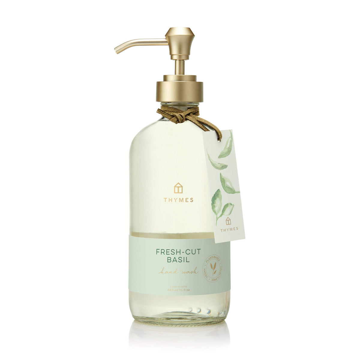 Thymes Fresh-Cut Basil Hand Wash - 15 Fl Oz - Moisturizing Liquid Soap For Home And Gift