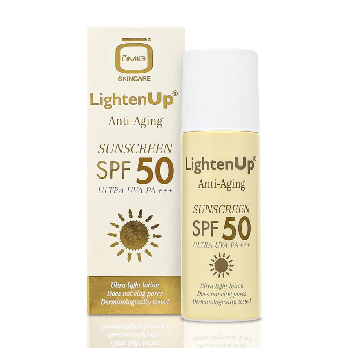 Omic Lighten-Up Anti-Aging Sunscreen Spf 50 - Lightweight, Broad Spectrum Uv Protection