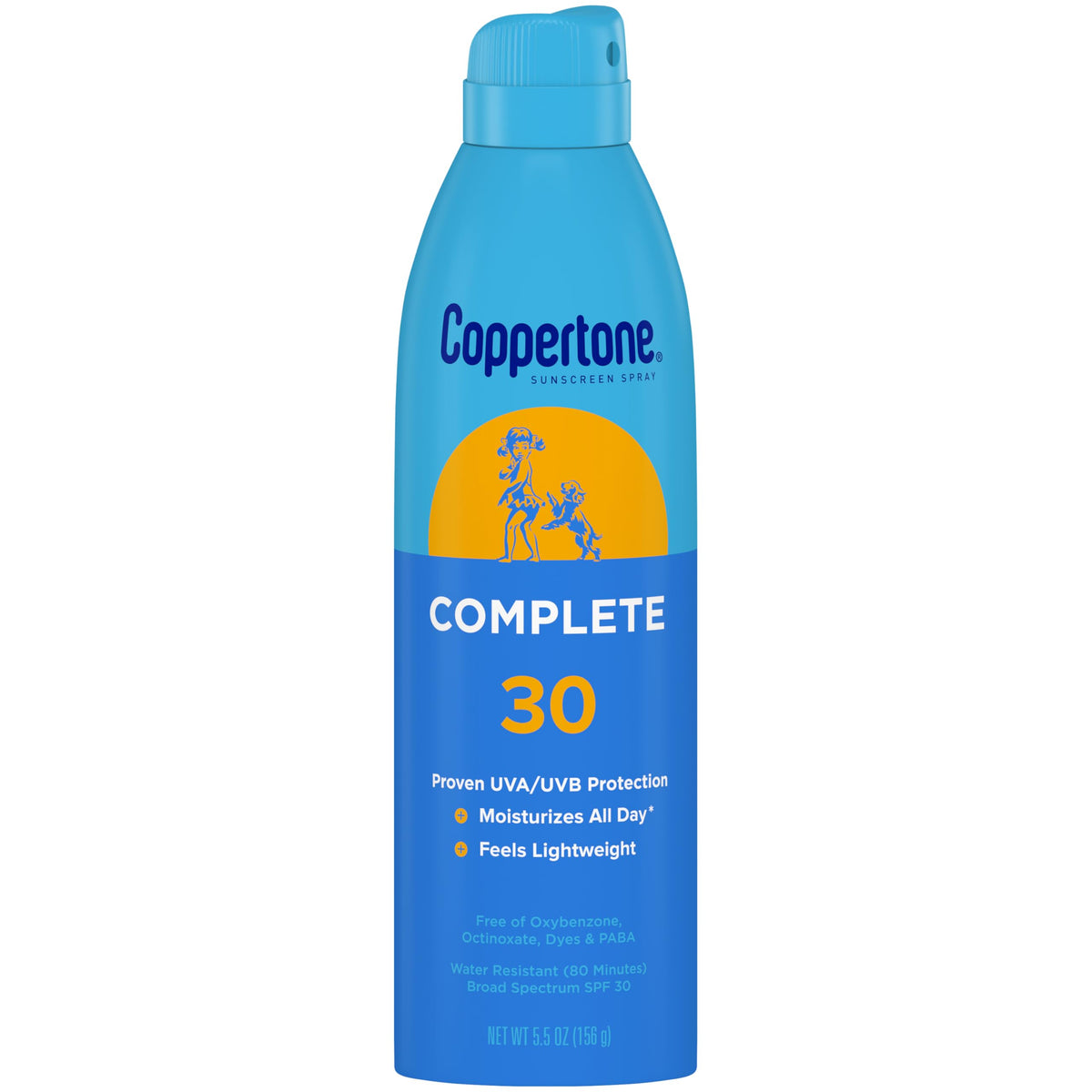 Coppertone Complete Sunscreen Spray Spf 30 - Lightweight, Water Resistant, 5.5 Oz