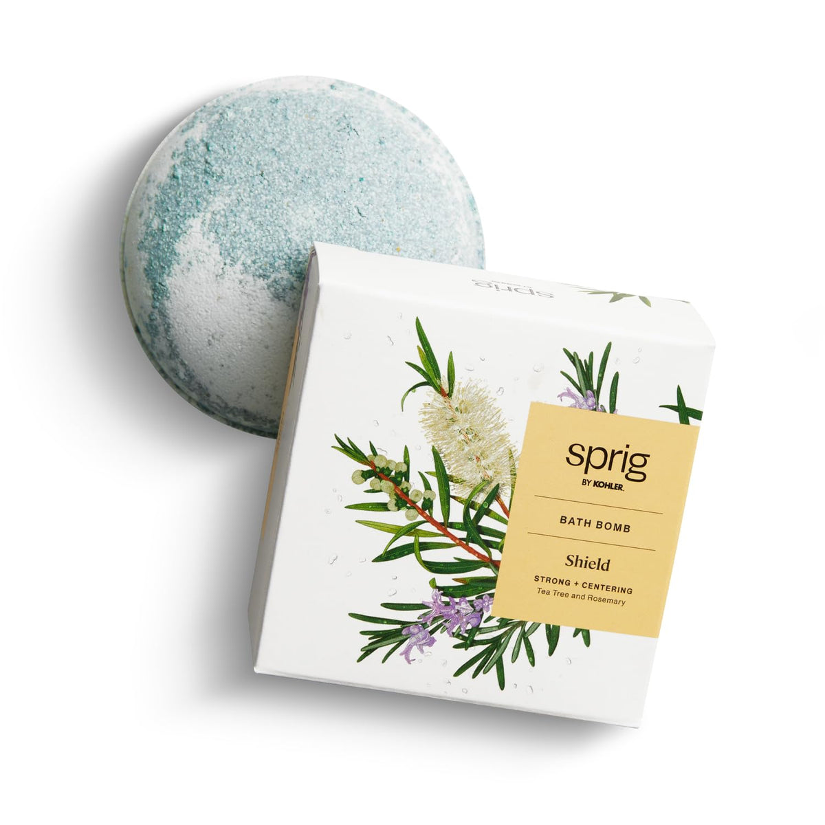 Kohler Sprig Tea Tree + Rosemary Bath Bomb, Hypoallergenic, Natural Botanicals, 1 Count