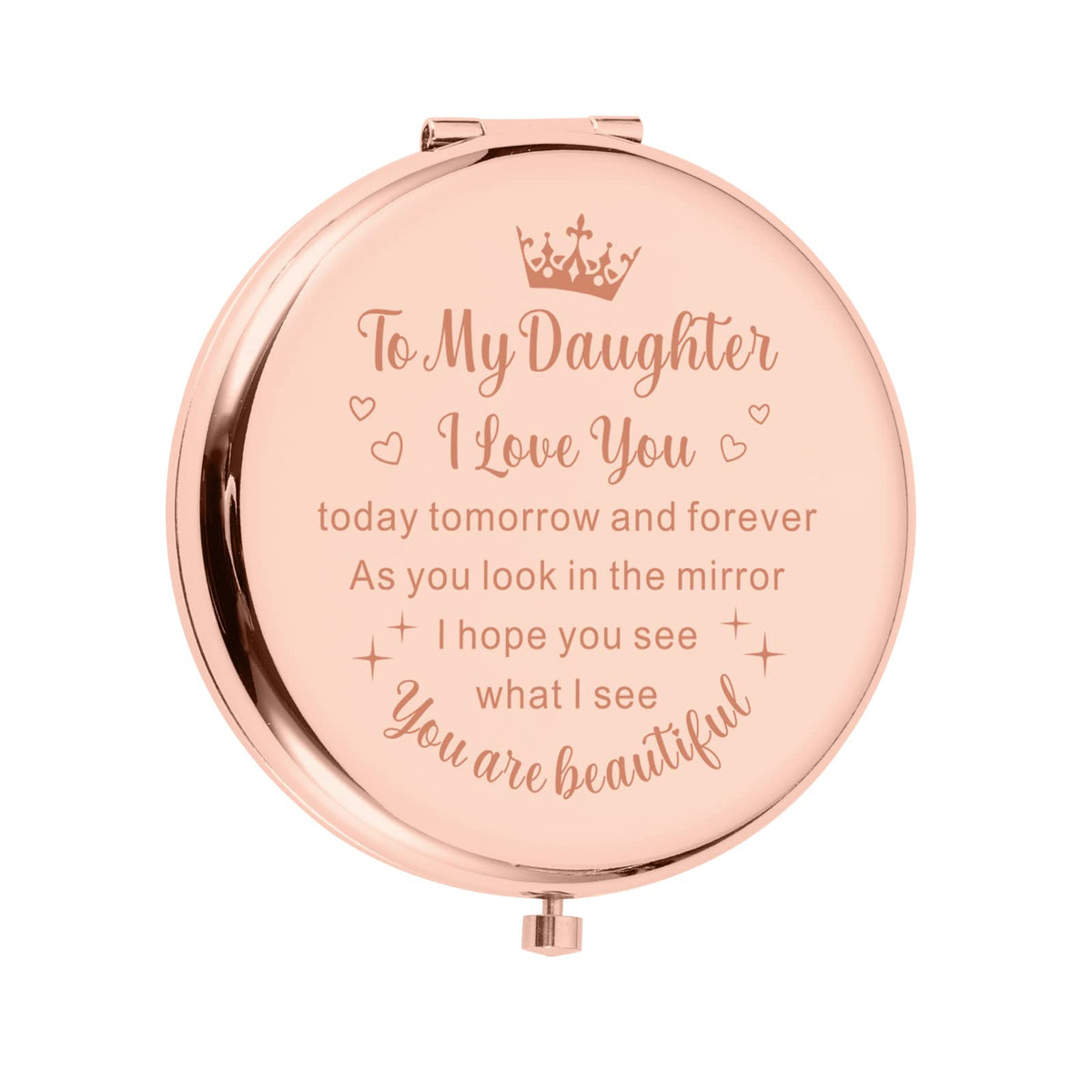 Eulalia Eclogue Rose Gold Compact Mirror - Perfect Stocking Stuffers For Women & Girls