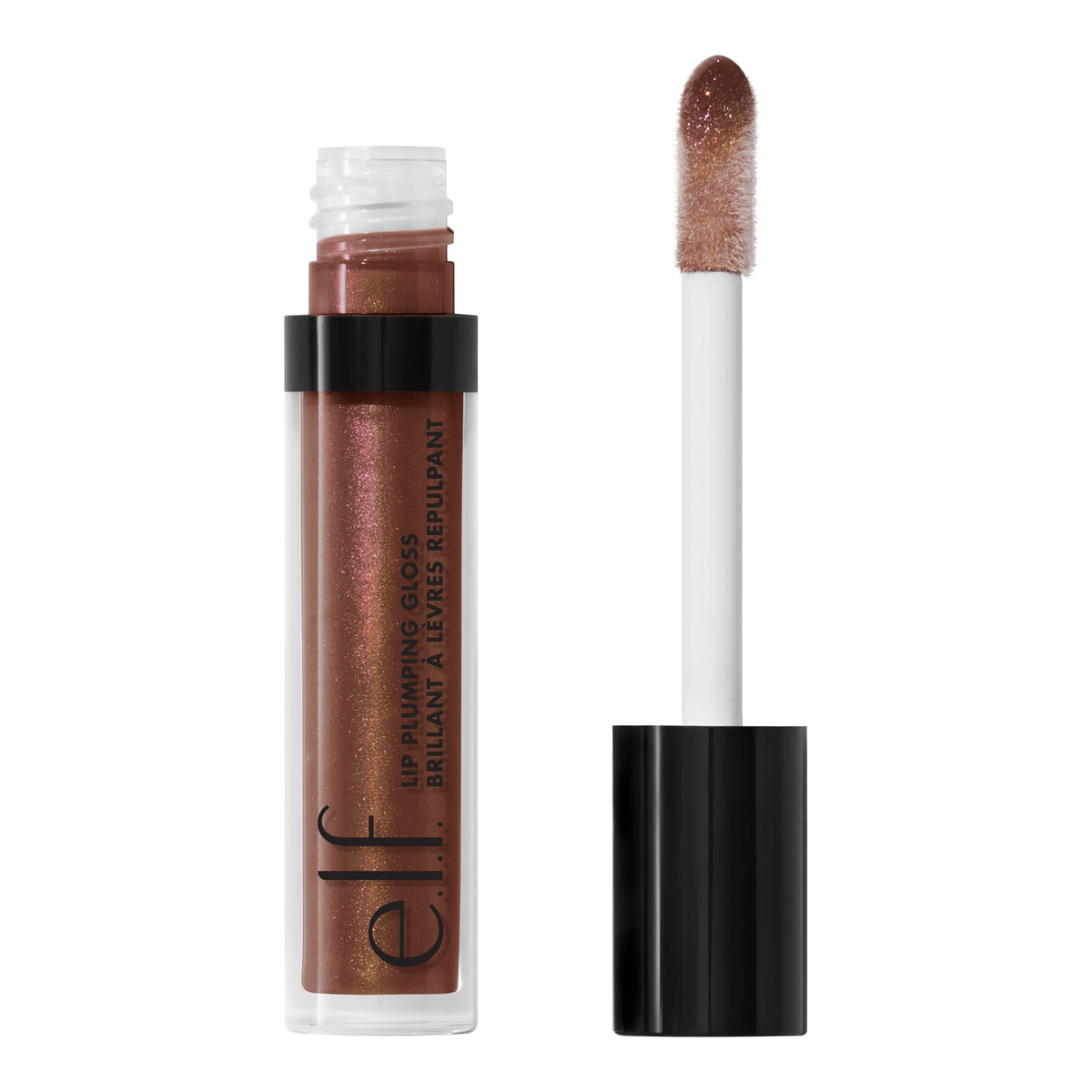 E.L.F. Lip Plumping Gloss - Hydrating High-Shine Color, Vegan, Chocolate Glaze, 0.09 Fl Oz